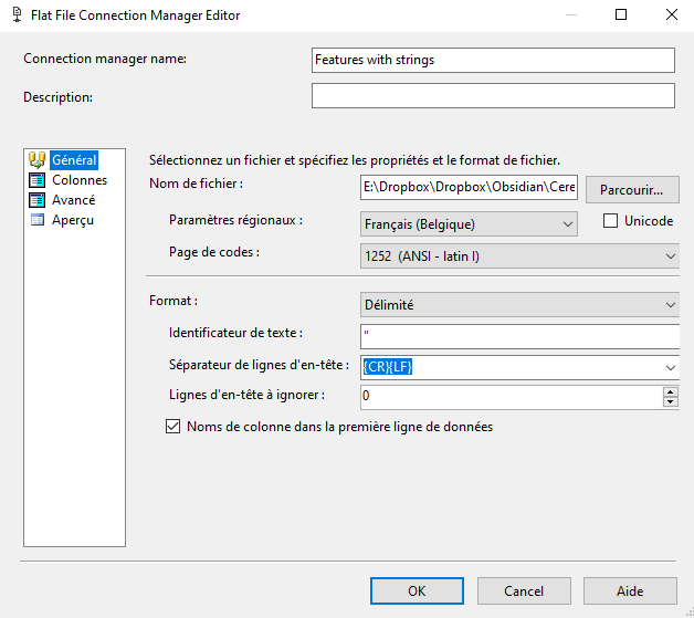 Flat connection manager editor for &ldquo;Features with strings&rdquo;